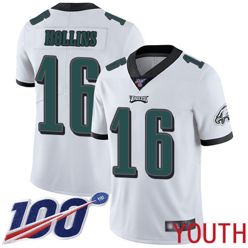 Youth Philadelphia Eagles #16 Mack Hollins White Vapor Untouchable NFL Jersey Limited Player Season->youth nfl jersey->Youth Jersey